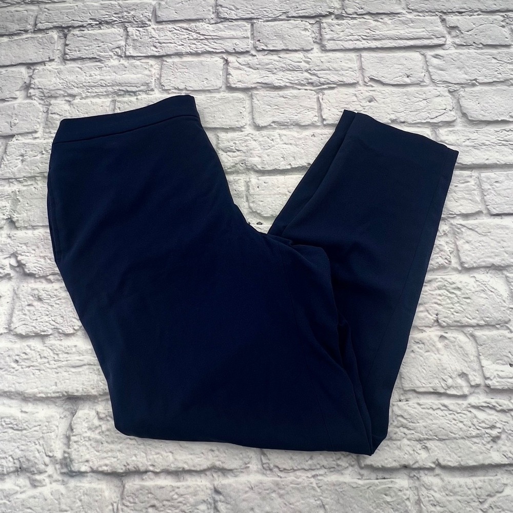 Banana Republic Navy Blue Dress Pants Womens 6 Straight Leg Elastic Back Waist